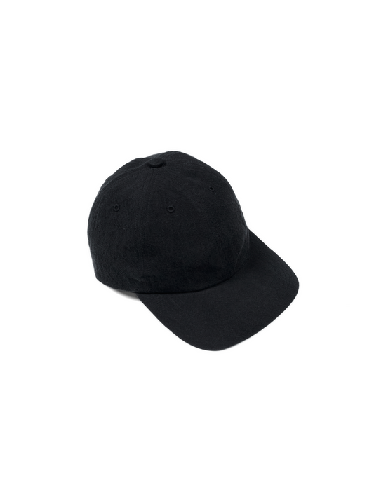 SILK/LINEN FADED GABARDINE CAP｜BLACK