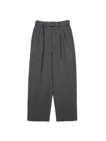 SILK/LINEN FADED GABARDINE PANTS｜HAZE GRAY