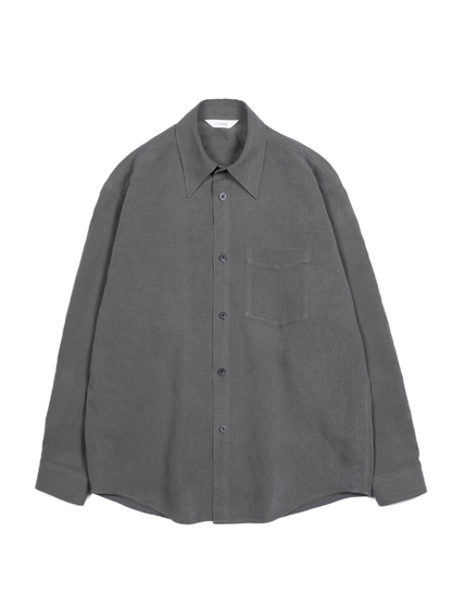 SILK/LINEN FADED GABARDINE SHIRTS｜HAZE GRAY
