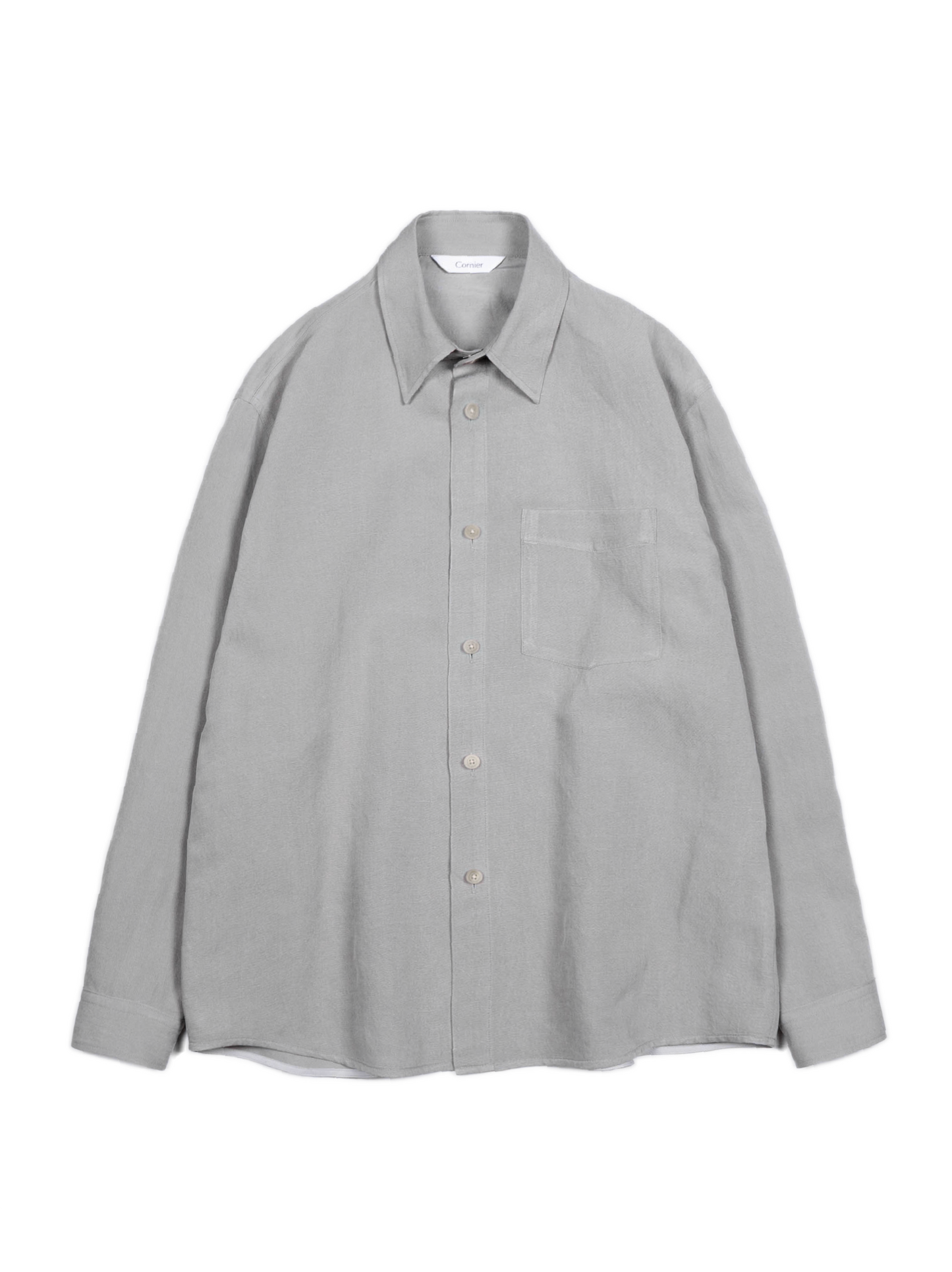 SILK/LINEN FADED GABARDINE SHIRTS｜ICE GRAY