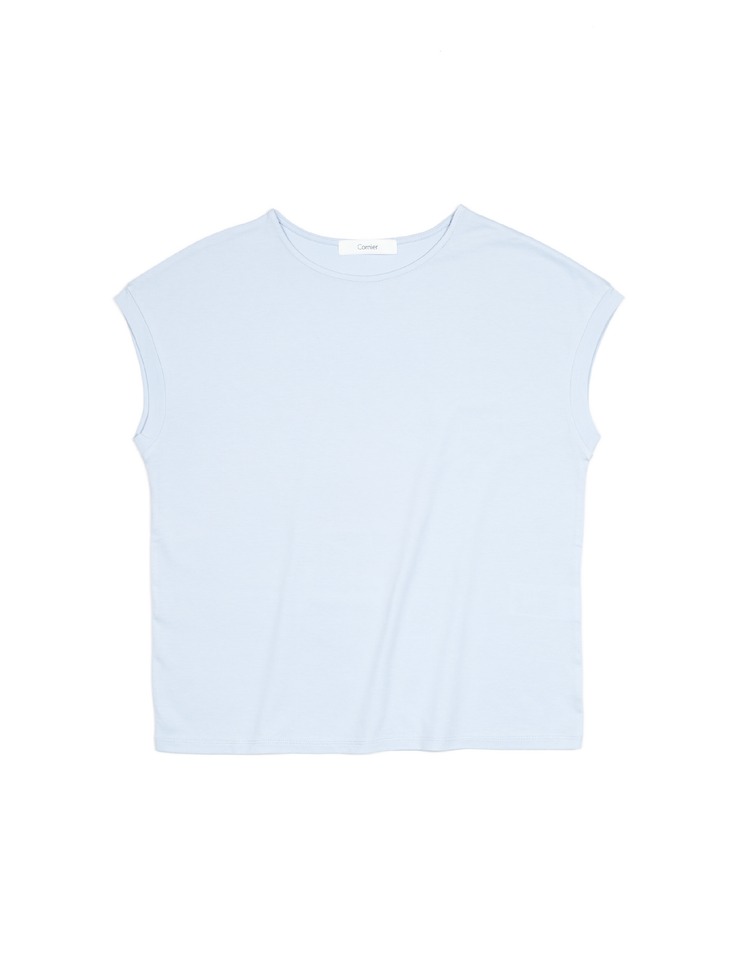 SOFT TWISTED INDIAN COTTON JERSEY FRENCH SLEEVE T-SHIRTS｜MIST BLUE