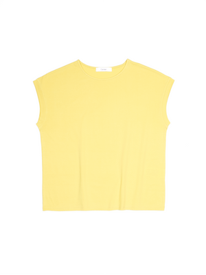 SOFT TWISTED INDIAN COTTON JERSEY FRENCH SLEEVE T-SHIRTS｜MUTED YELLOW