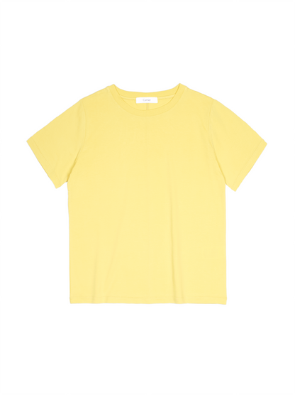 SOFT TWISTED INDIAN COTTON JERSEY T-SHIRTS｜MUTED YELLOW