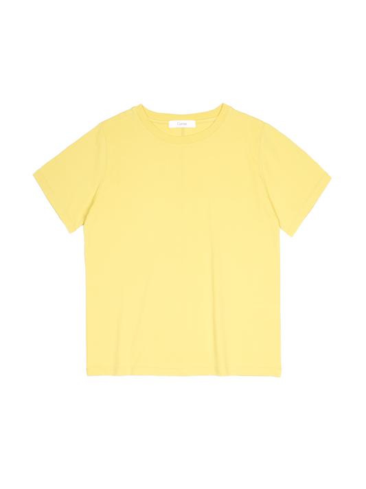 SOFT TWISTED INDIAN COTTON JERSEY T-SHIRTS｜MUTED YELLOW