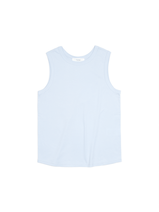 SOFT TWISTED INDIAN COTTON JERSEY TANK｜MIST BLUE