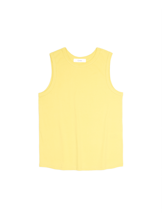 SOFT TWISTED INDIAN COTTON JERSEY TANK｜MUTED YELLOW