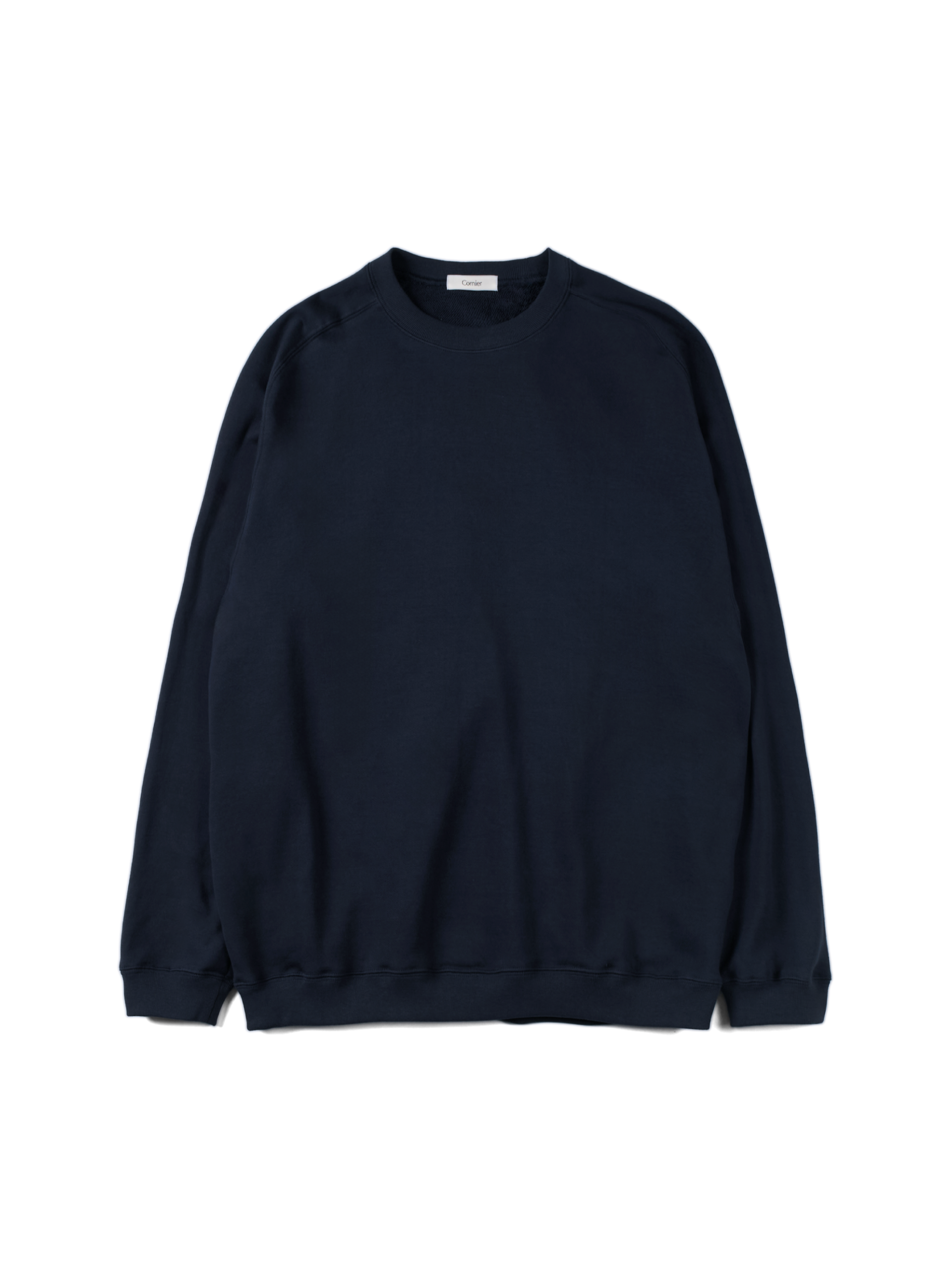 新品未使用 コルニエ SUPIMA AGING JERSEY SWEAT SUPIMA AGING JERSEY SWEAT SHIRTS｜NAVY – Cornier