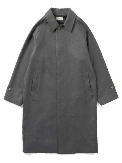 Super130's WOOL DOUBLE CLOTH BALMACAAN COAT｜LIGHT GRAY