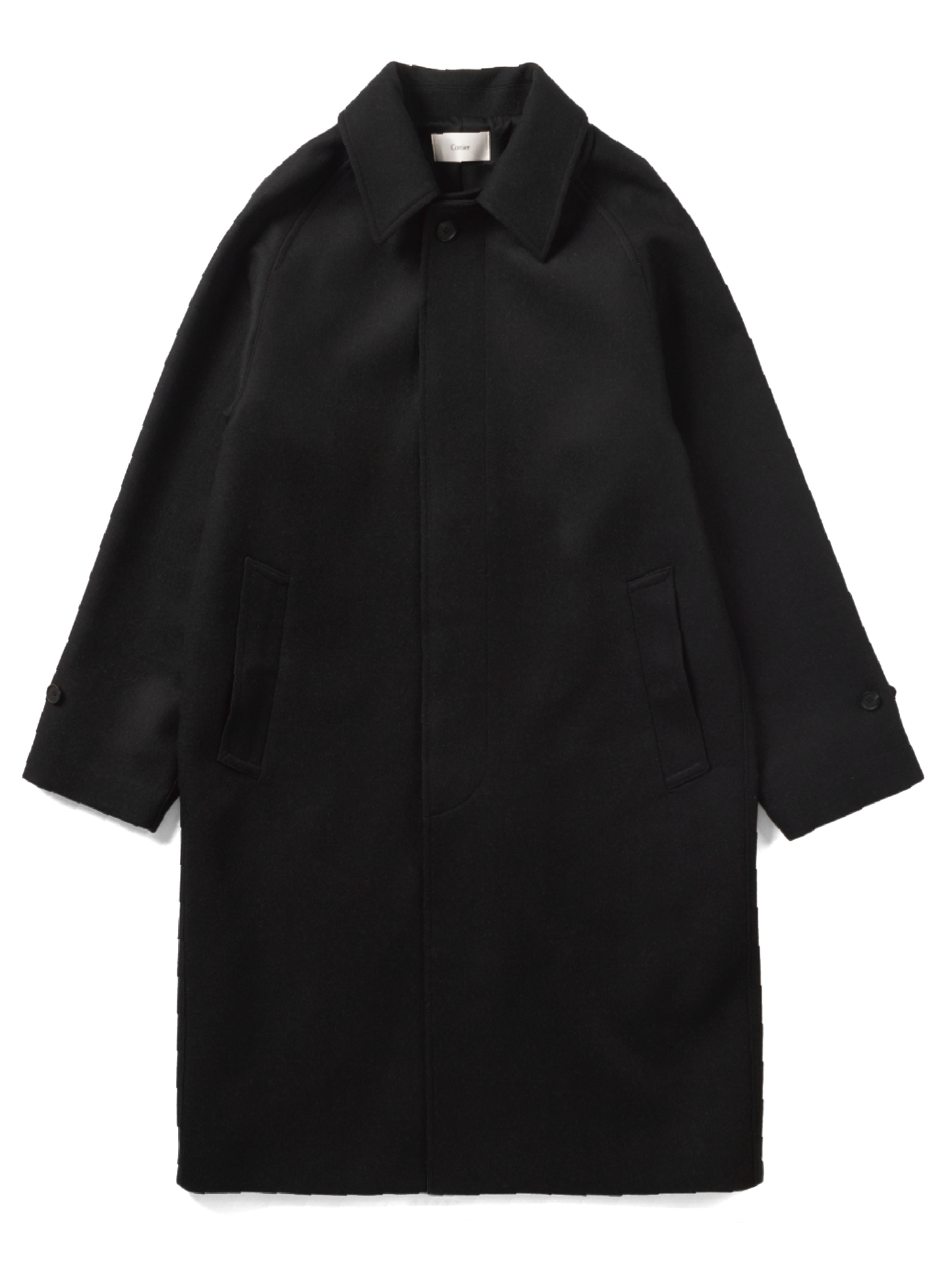 Super130's WOOL DOUBLE CLOTH BALMACAAN COAT｜TOP BLACK