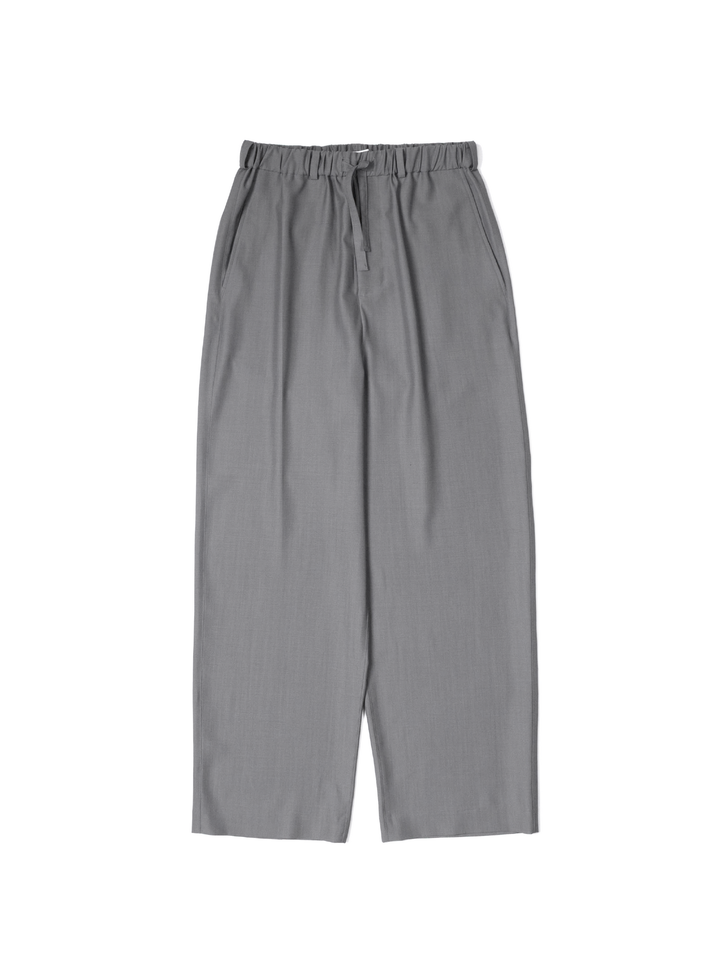 Super130's WORSTED WOOL TROPICAL EASY PANTS｜LIGHT GRAY