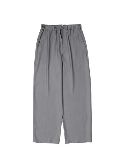 Super130's WORSTED WOOL TROPICAL EASY PANTS｜LIGHT GRAY
