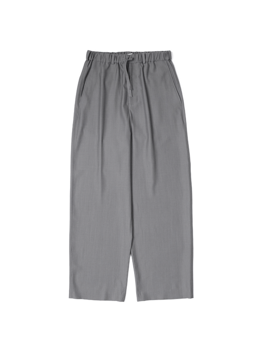 Super130's WORSTED WOOL TROPICAL EASY PANTS｜LIGHT GRAY