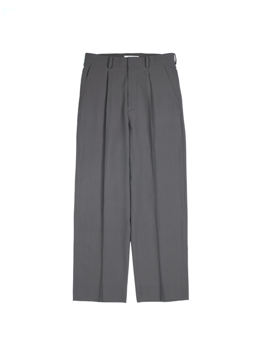 Super130's WORSTED WOOL TROPICAL SLACKS｜ASH TAUPE