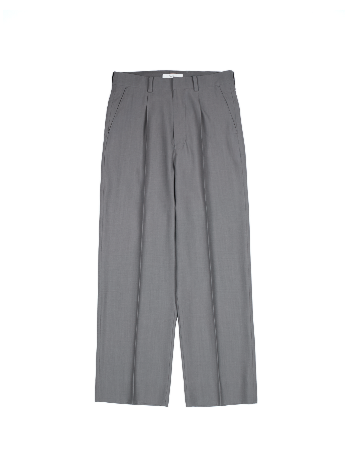 Super130's WORSTED WOOL TROPICAL SLACKS｜LIGHT GRAY
