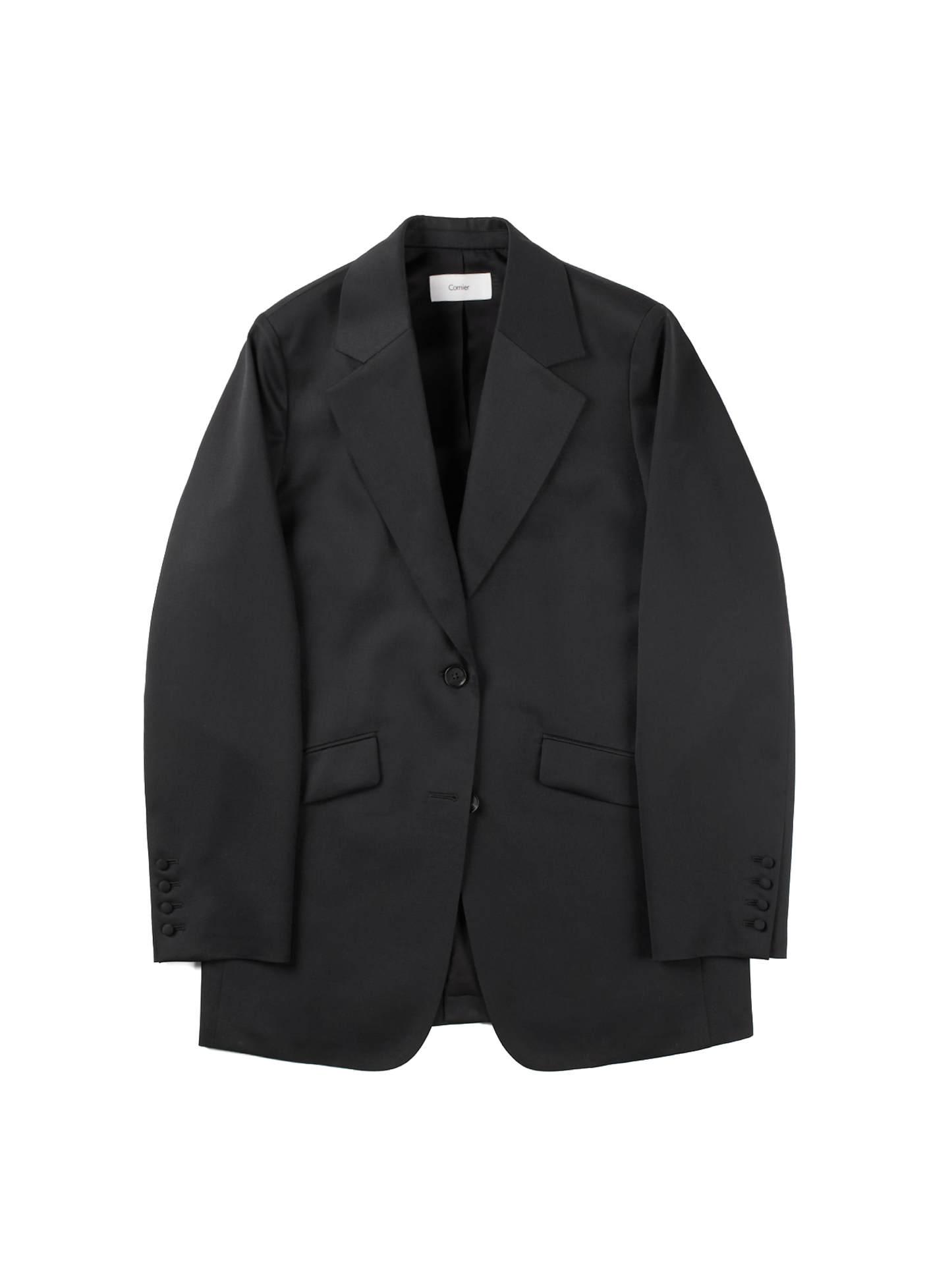 Super130's WOOL LIGHT GABARDINE TAILORED JACKET for WOMEN｜BLACK