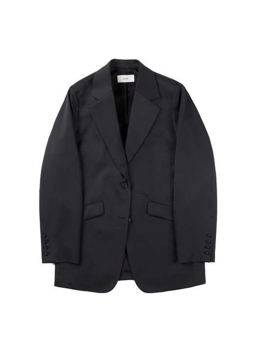 Super130's WOOL LIGHT GABARDINE TAILORED JACKET for WOMEN｜BLACK