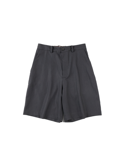 Super130's WOOL LIGHT GABARDINE SHORT PANTS｜TOP CHARCOAL