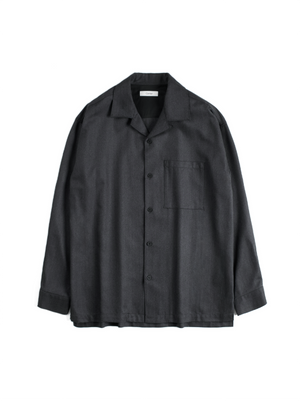 Super130's WOOL/SILK HERRINGBONE SHIRTS｜CHARCOAL