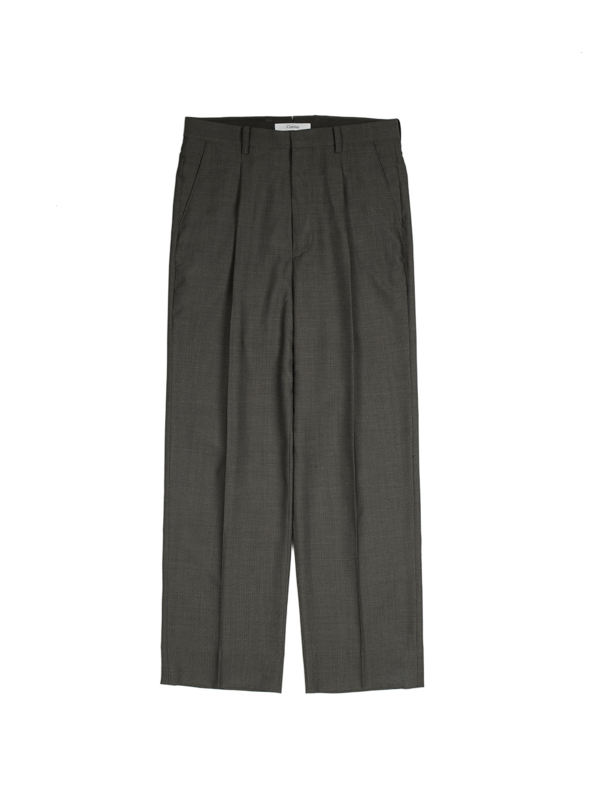 Super130's WOOL/SILK RETRO CHECK SLACKS｜GREIGE
