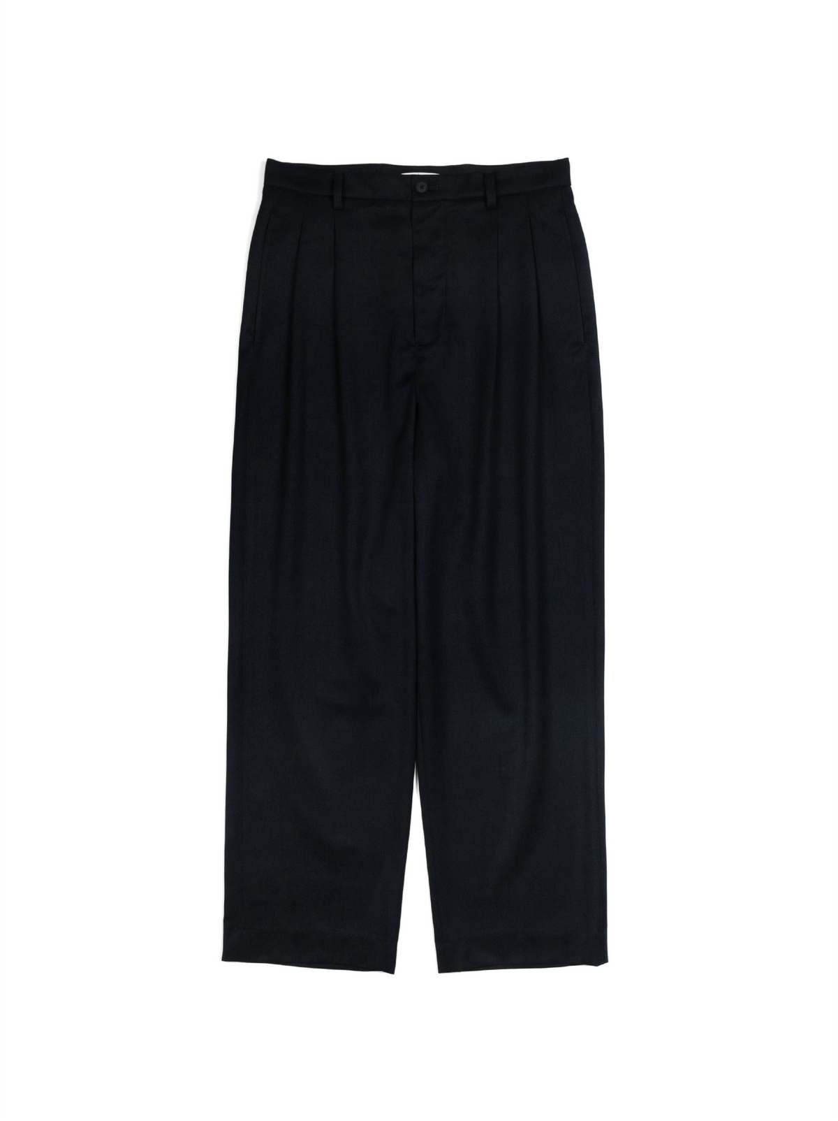 Super130's WORSTED WOOL GABARDINE 2-TUCK PANTS｜TOP D.NAVY