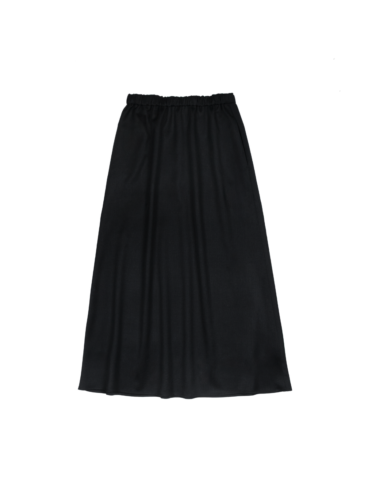 Super130's WORSTED WOOL GABARDINE SKIRT｜TOP BLACK