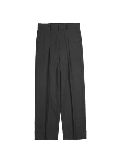 Super130's WORSTED WOOL GABARDINE SLACKS｜AGED GRAY