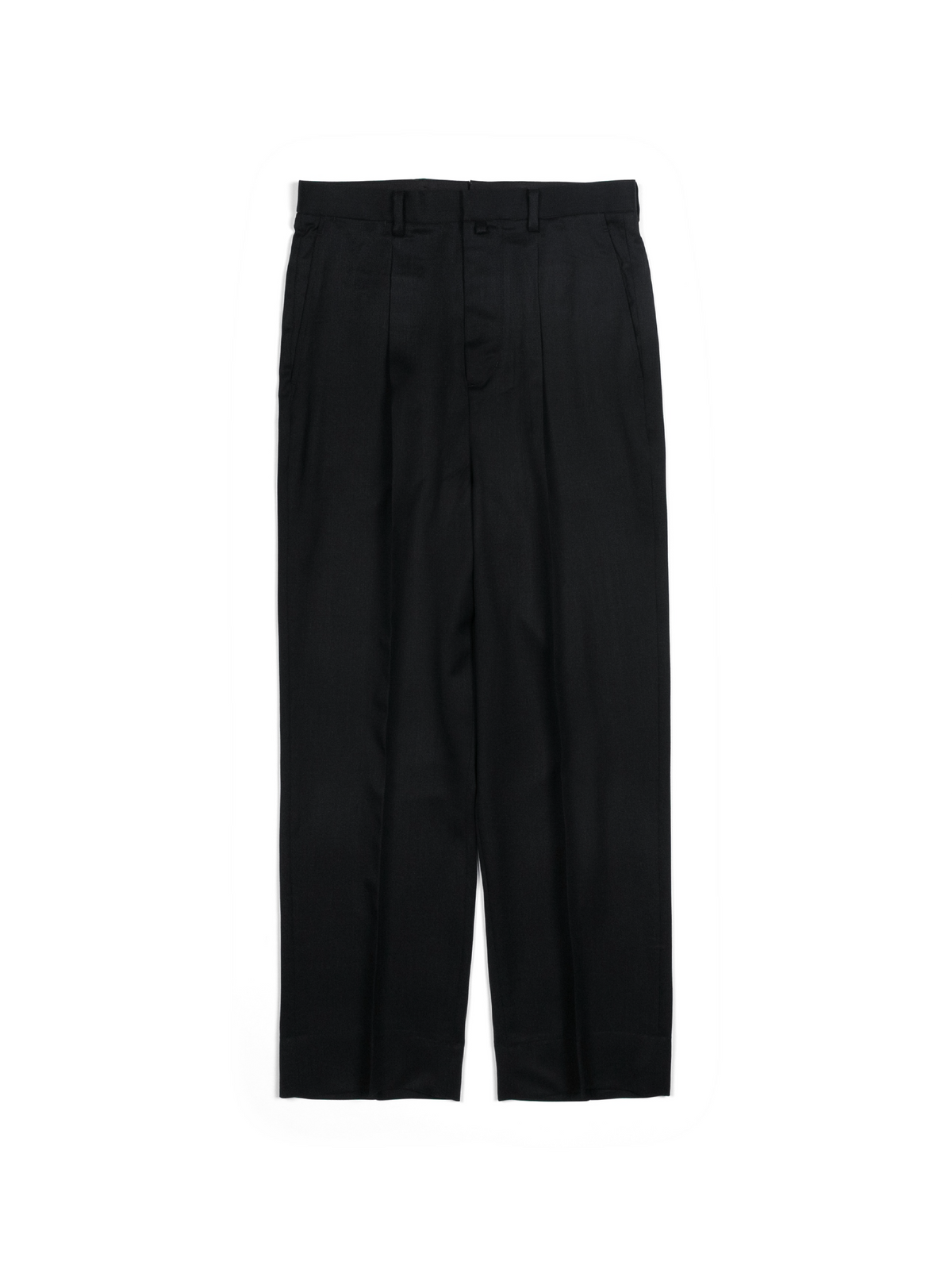 Super130's WORSTED WOOL GABARDINE SLACKS｜TOP BLACK
