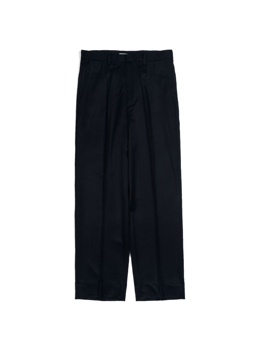 Super130's WORSTED WOOL GABARDINE SLACKS｜TOP D.NAVY