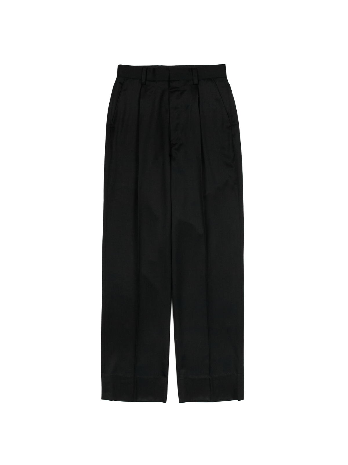Super130's WORSTED WOOL GABARDINE SLACKS for WOMEN｜TOP BLACK