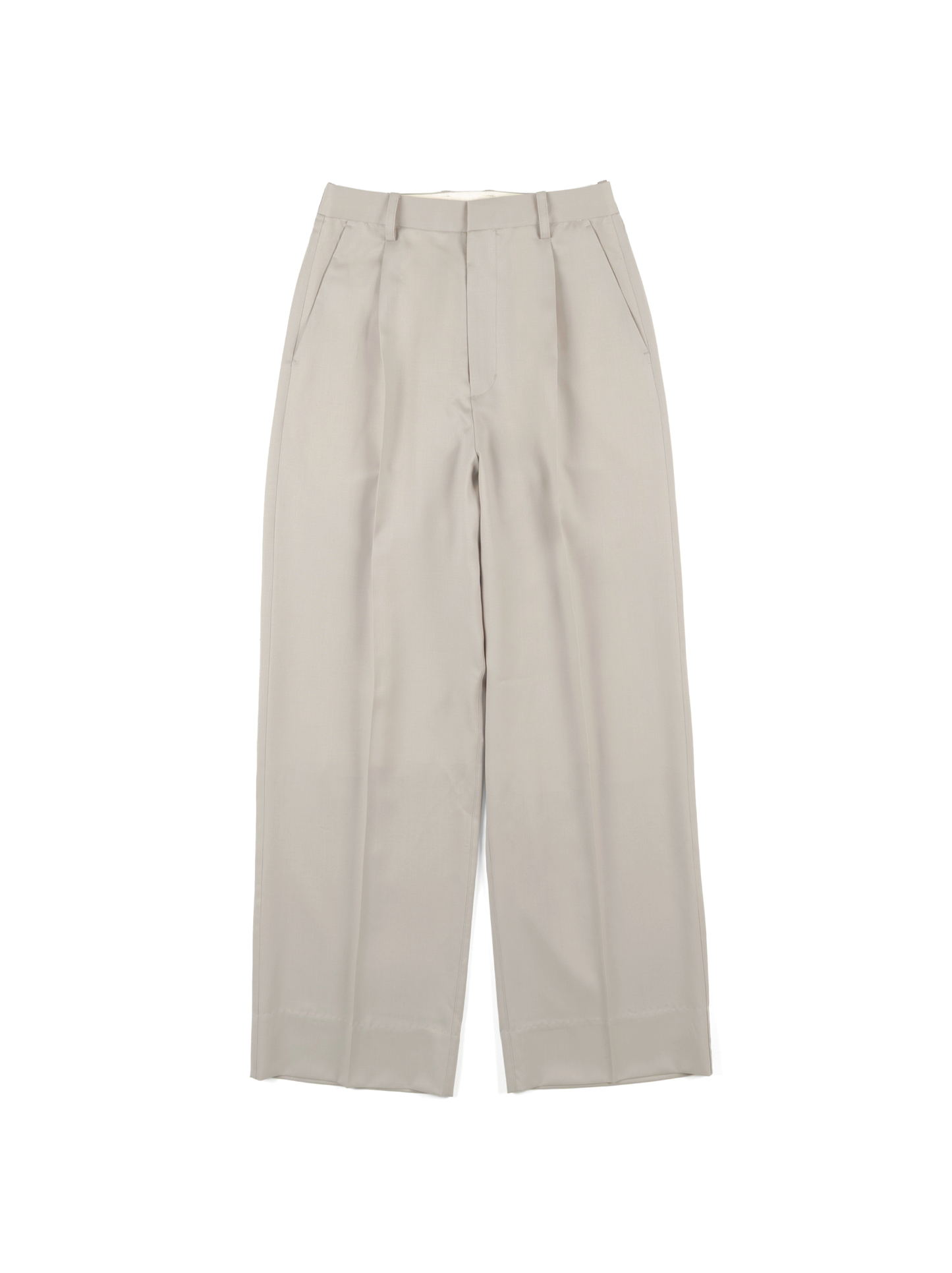 Super130's WORSTED WOOL LIGHT GABARDINE SLACKS for WOMEN｜DUSTY BEIGE