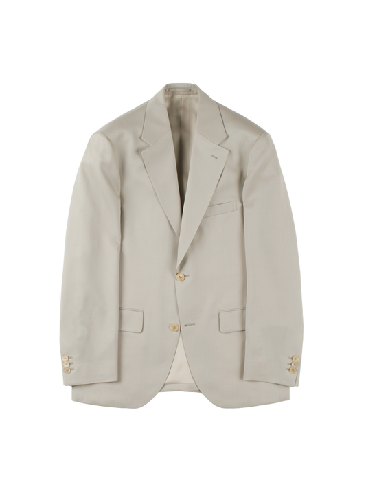 Super130's WORSTED WOOL LIGHT GABARDINE TAILORED JACKET｜DUSTY BEIGE