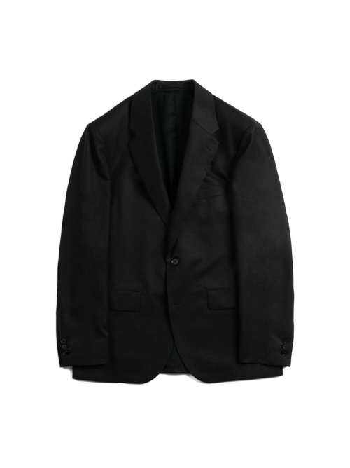 Super130's WORSTED WOOL LIGHT MILLED TAILORED JACKET｜TOP BLACK