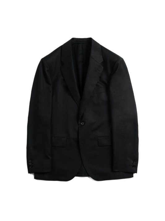 Super130's WORSTED WOOL LIGHT MILLED TAILORED JACKET｜TOP BLACK