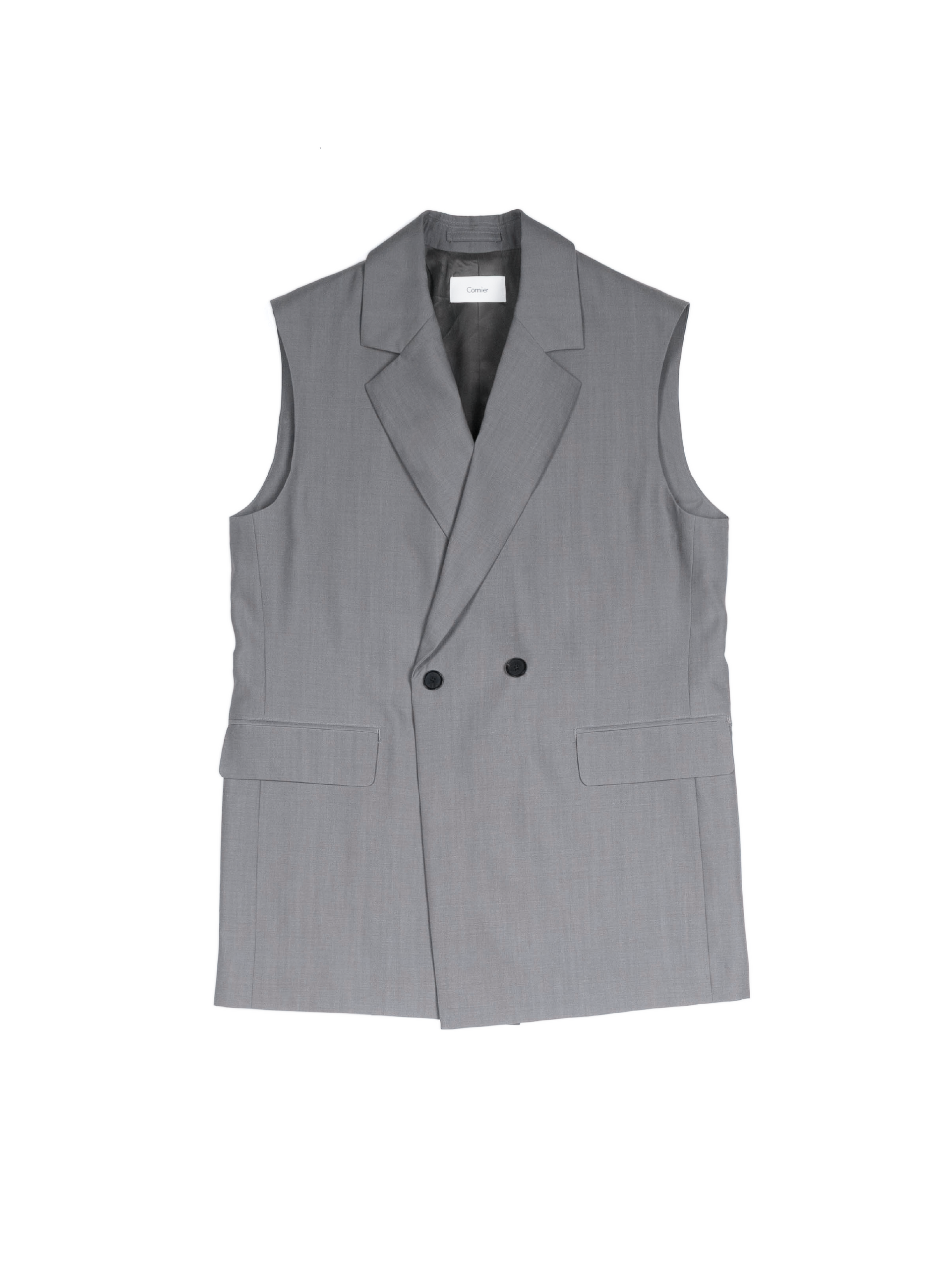 Super130's WORSTED WOOL TROPICAL GILET for WOMEN｜LIGHT GRAY – Cornier