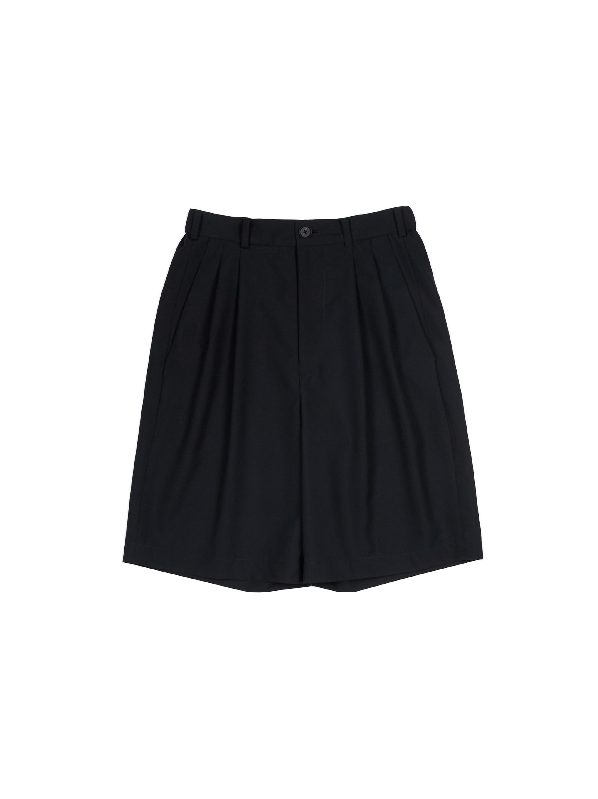 Super130's WORSTED WOOL TROPICAL SHORT PANTS｜BLACK – Cornier