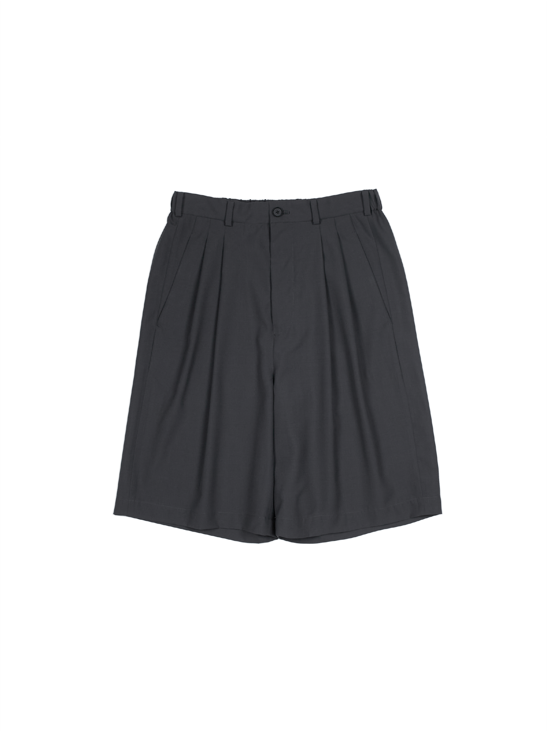 Super130's WORSTED WOOL TROPICAL SHORT PANTS｜CHARCOAL – Cornier