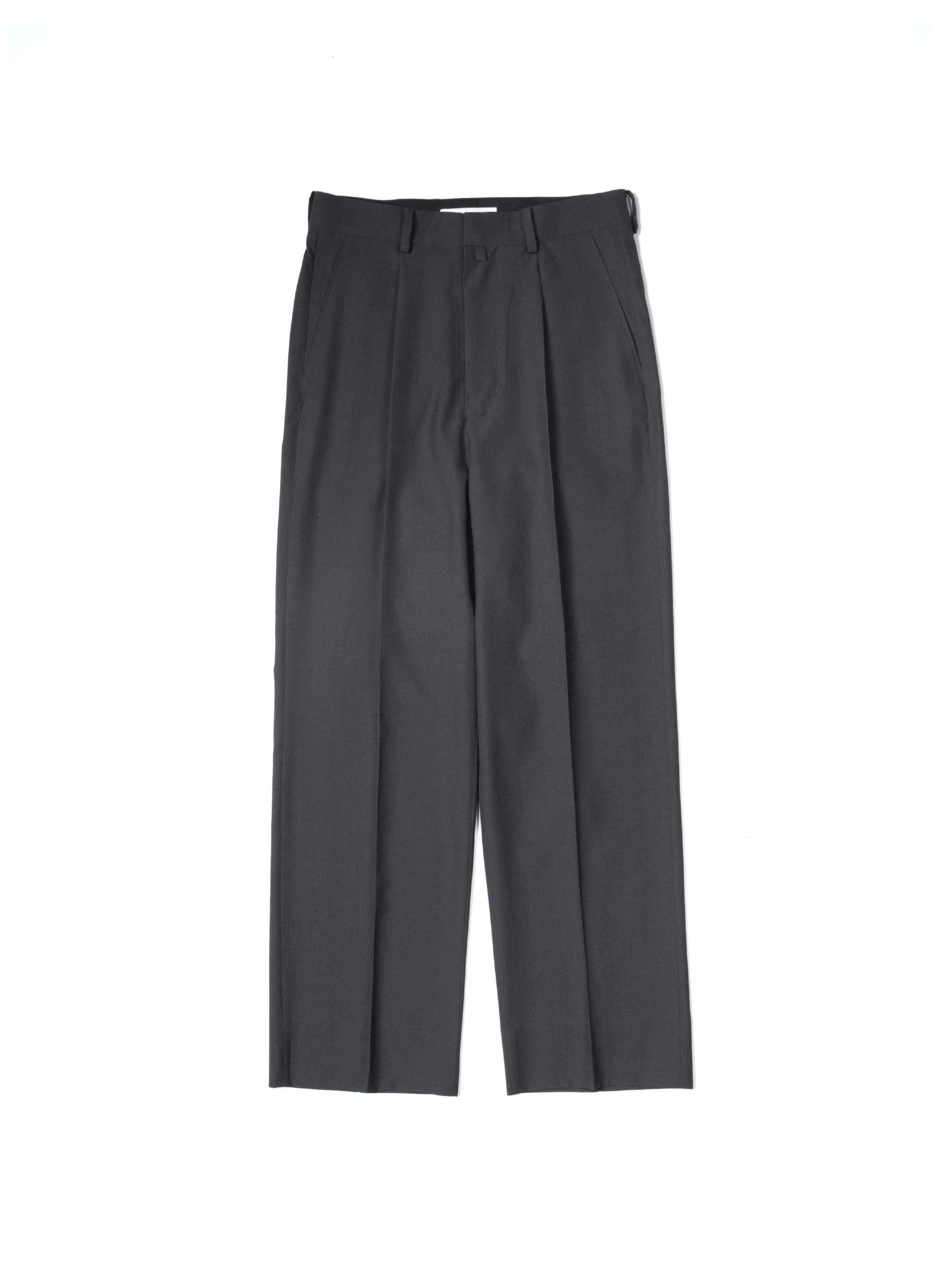 Super130's WORSTED WOOL TROPICAL STRAIGHT SLACKS｜CHARCOAL – Cornier