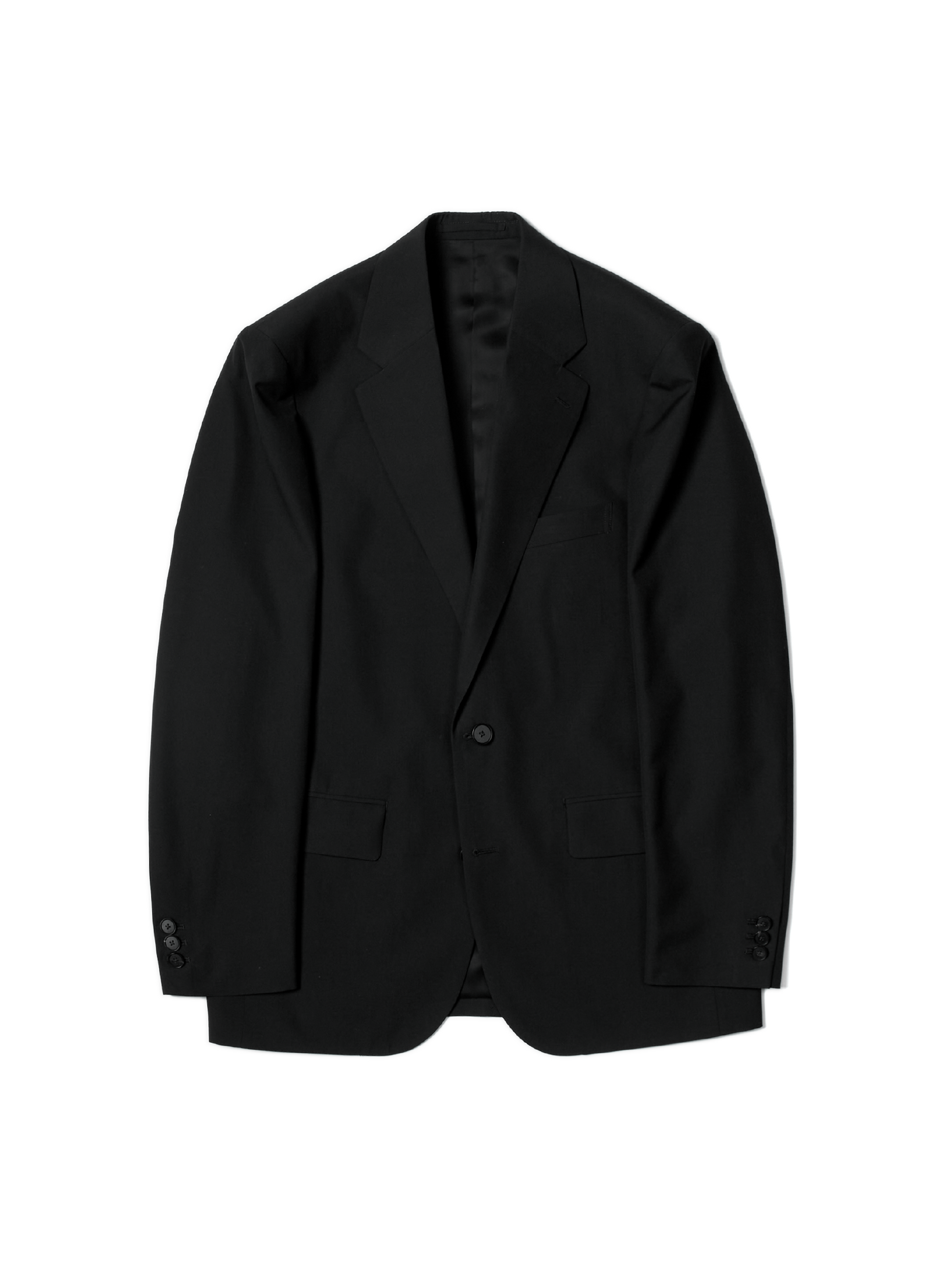 Super130's WORSTED WOOL TROPICAL TAILORED JACKET|BLACK – Cornier Super130's WORSTED WOOL TROPICAL TAILORED JACKET|BLACK – Cornier