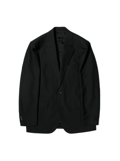Super130's WORSTED WOOL TROPICAL TAILORED JACKET｜BLACK