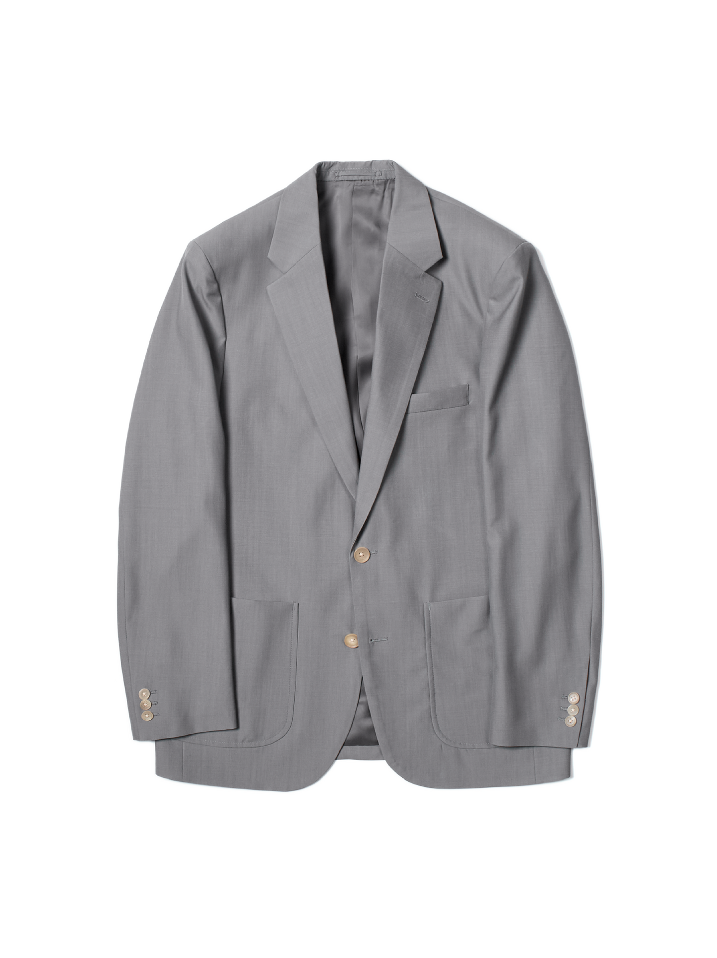 Super130's WORSTED WOOL TROPICAL TAILORED JACKET｜LIGHT GRAY