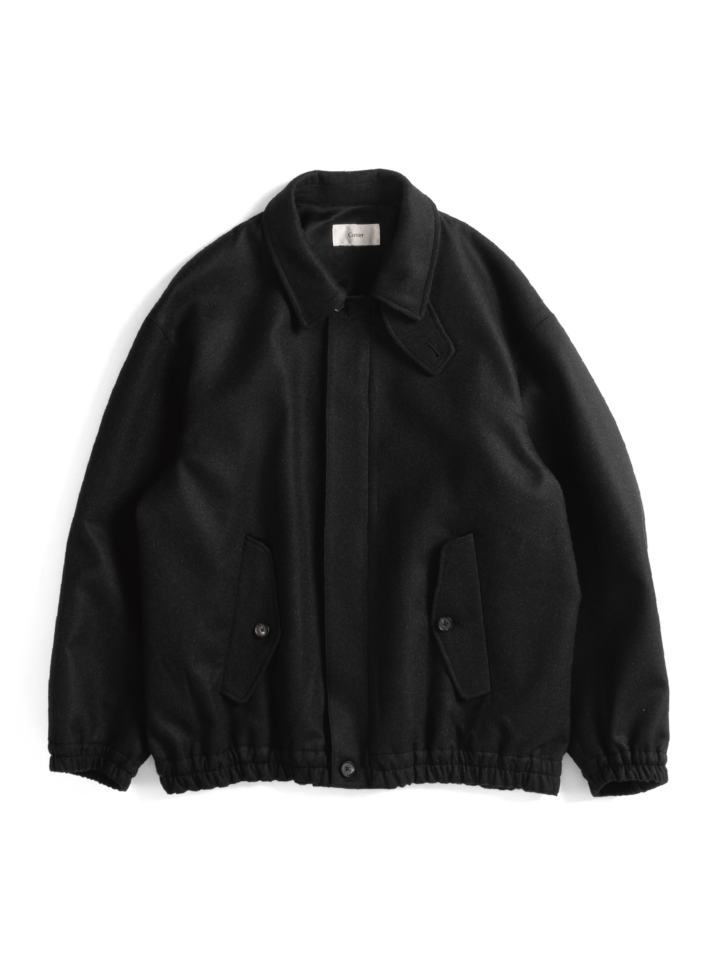 Super130's WOOL DOUBLE CLOTH BLOUSON｜TOP BLACK