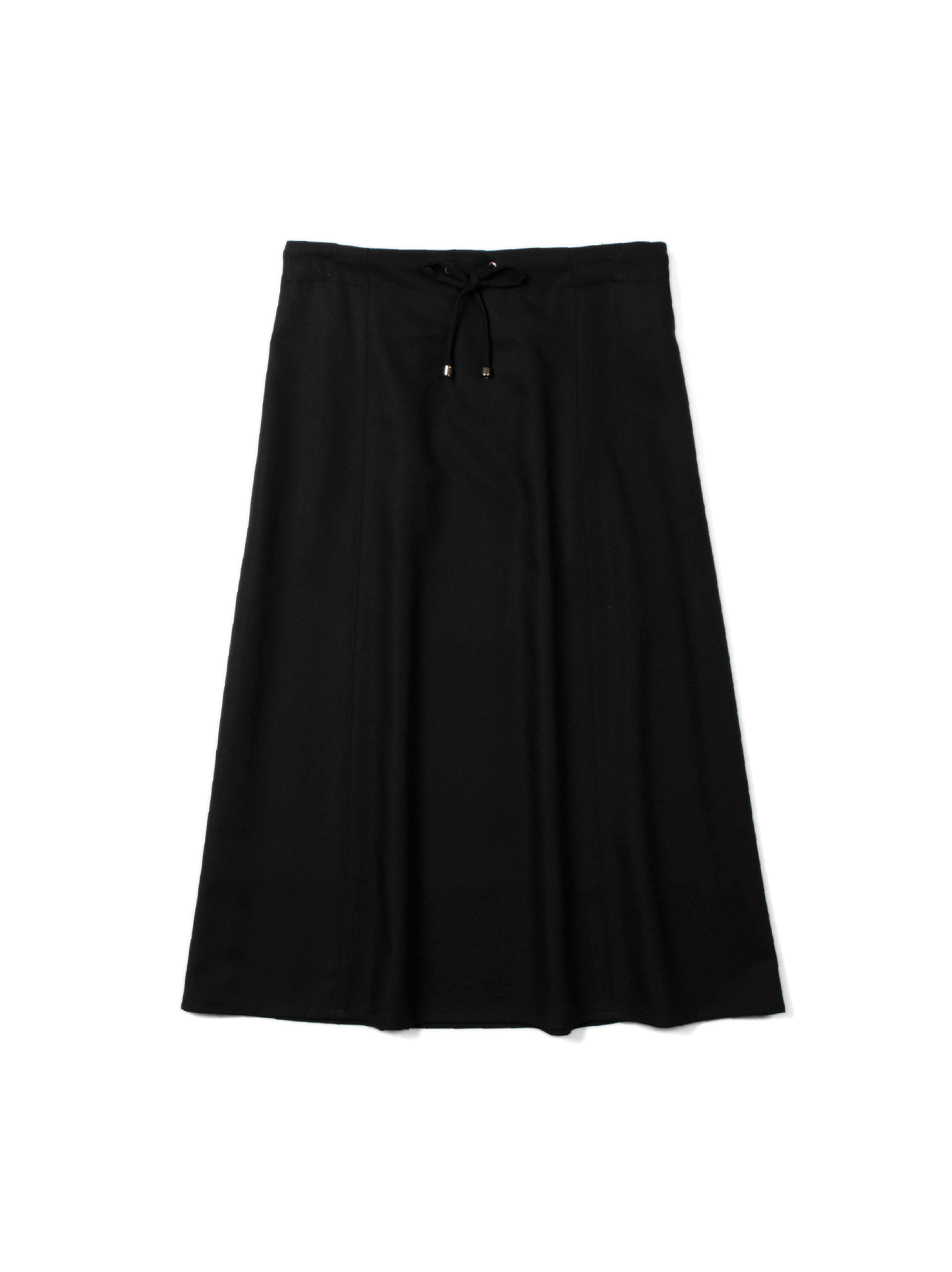 Super140's WOOL MAT SKIRT｜BLACK