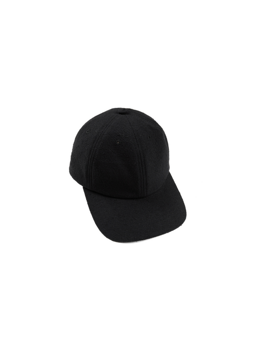 Super140's WOOL SILK NEP CAP｜BLACK