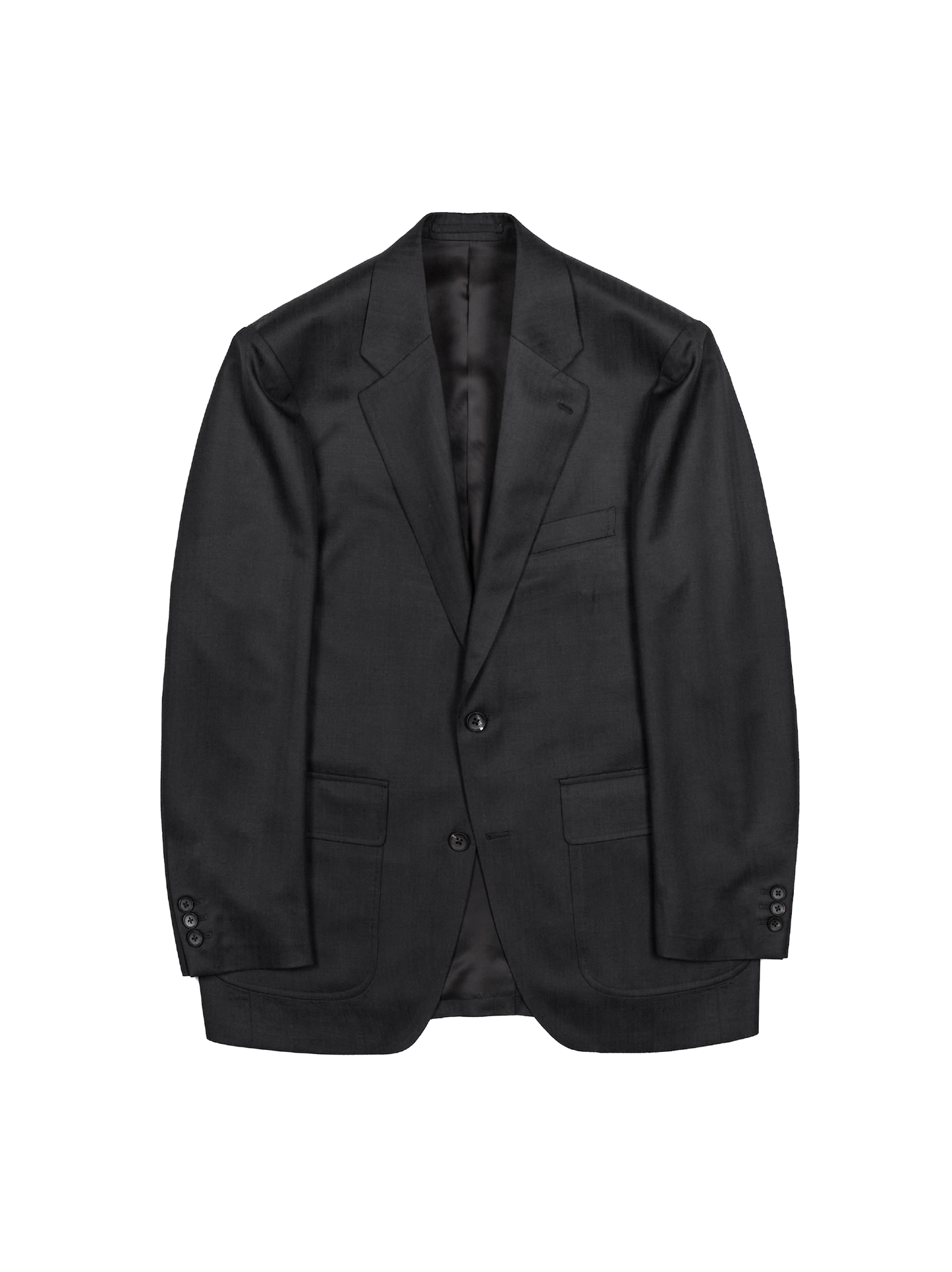 Super140's WOOL/KID MOHAIR HERRINGBONE JACKET｜BLACK BROWN