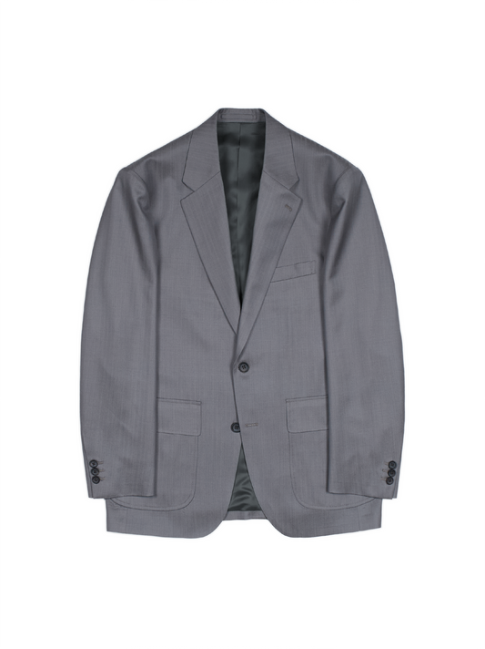 Super140's WOOL/KID MOHAIR HERRINGBONE JACKET｜GRAY