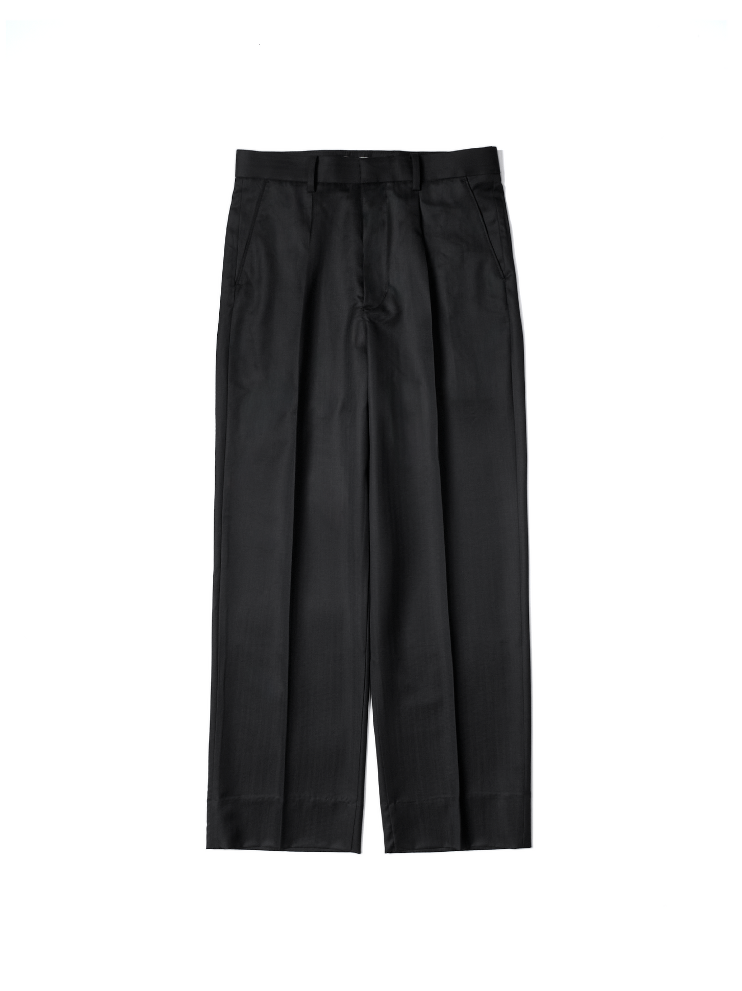 Super140's WOOL/KID MOHAIR HERRINGBONE SLACKS｜BLACK BROWN
