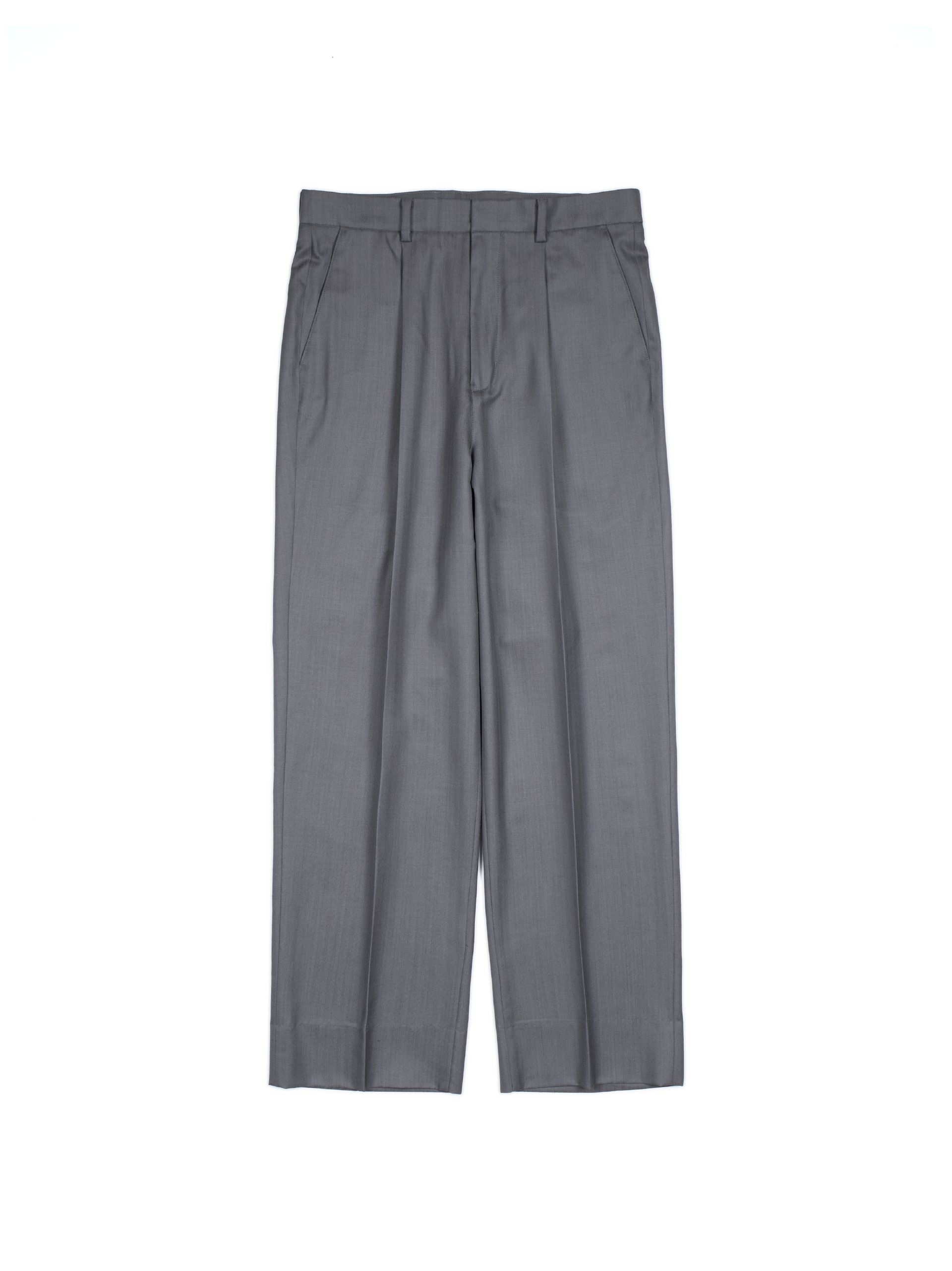 Super140's WOOL/KID MOHAIR HERRINGBONE SLACKS｜GRAY – Cornier