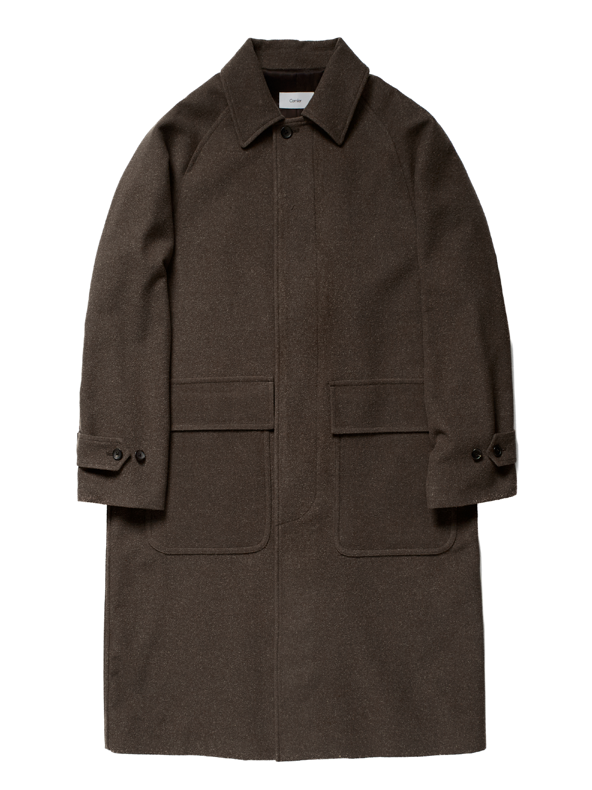 Super140's WOOL/SILK PILE MOSSER BALMACAAN COAT｜BROWN