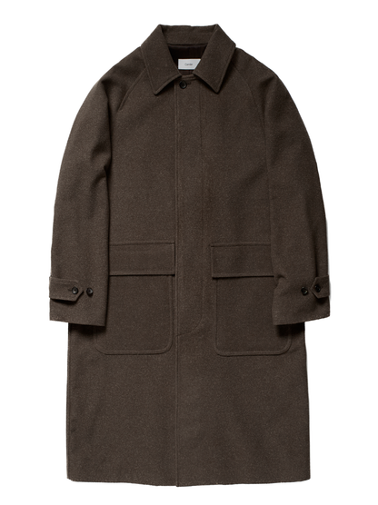 Super140's WOOL/SILK PILE MOSSER BALMACAAN COAT｜BROWN