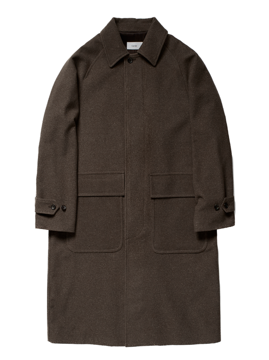 Super140's WOOL/SILK PILE MOSSER BALMACAAN COAT｜BROWN
